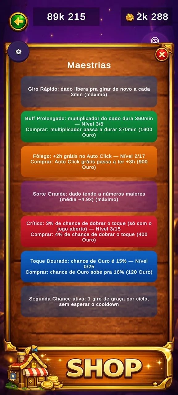 Maestrias do XP Button