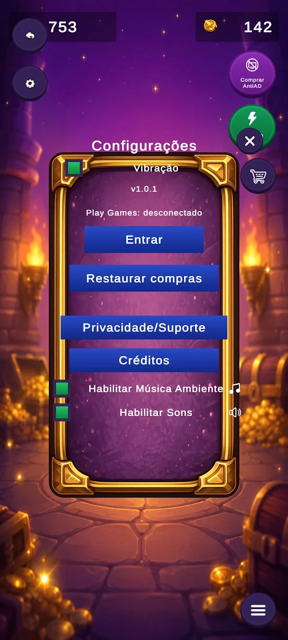 Configurações do XP Button